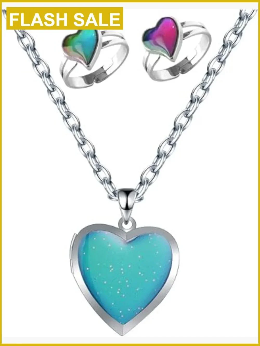 Mood Necklace Love Heart Change Color Emotional Feeling Adjustable Size Mood